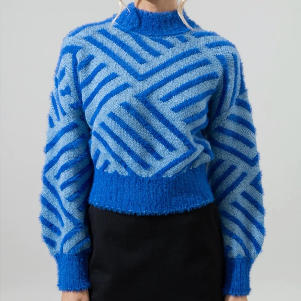 NWT Sugarlips Amherst Comb Pattern Cropped Sweater